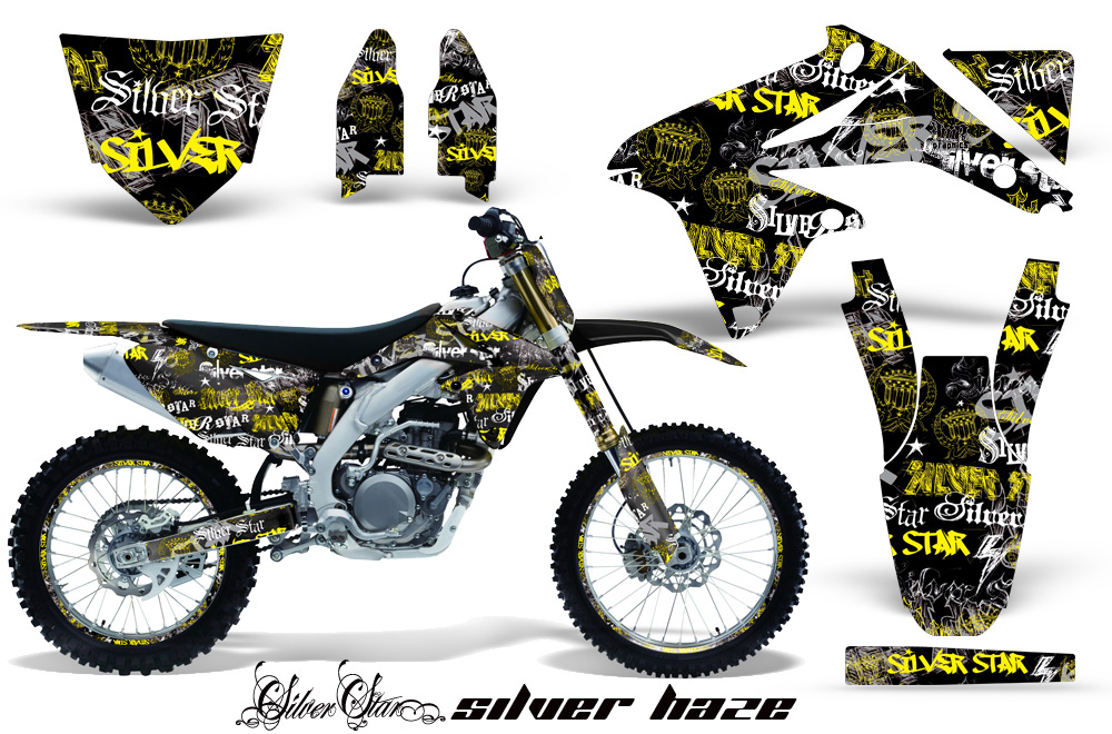 Suzuki-RMZ450 08-10 Graphics Kit Silverhaze YellowBlackBG NPs